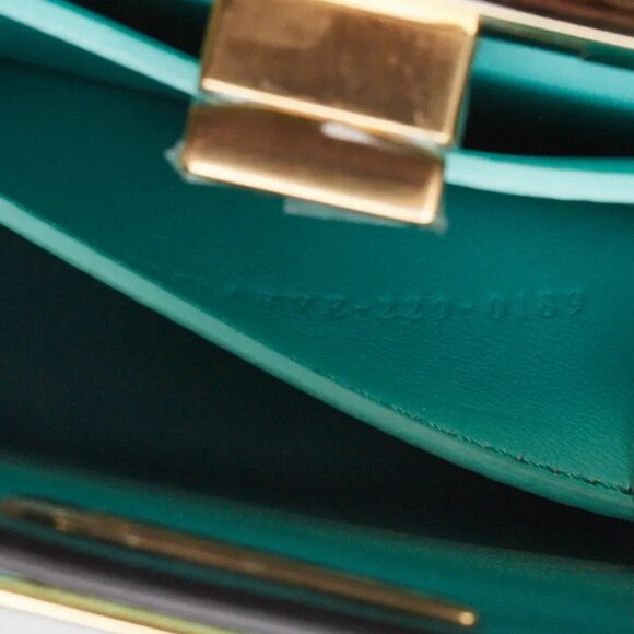 Fendi Teal Leather Petite Peekaboo Iseeu Satchel Bag 8BN335 - Picture 9 of 12